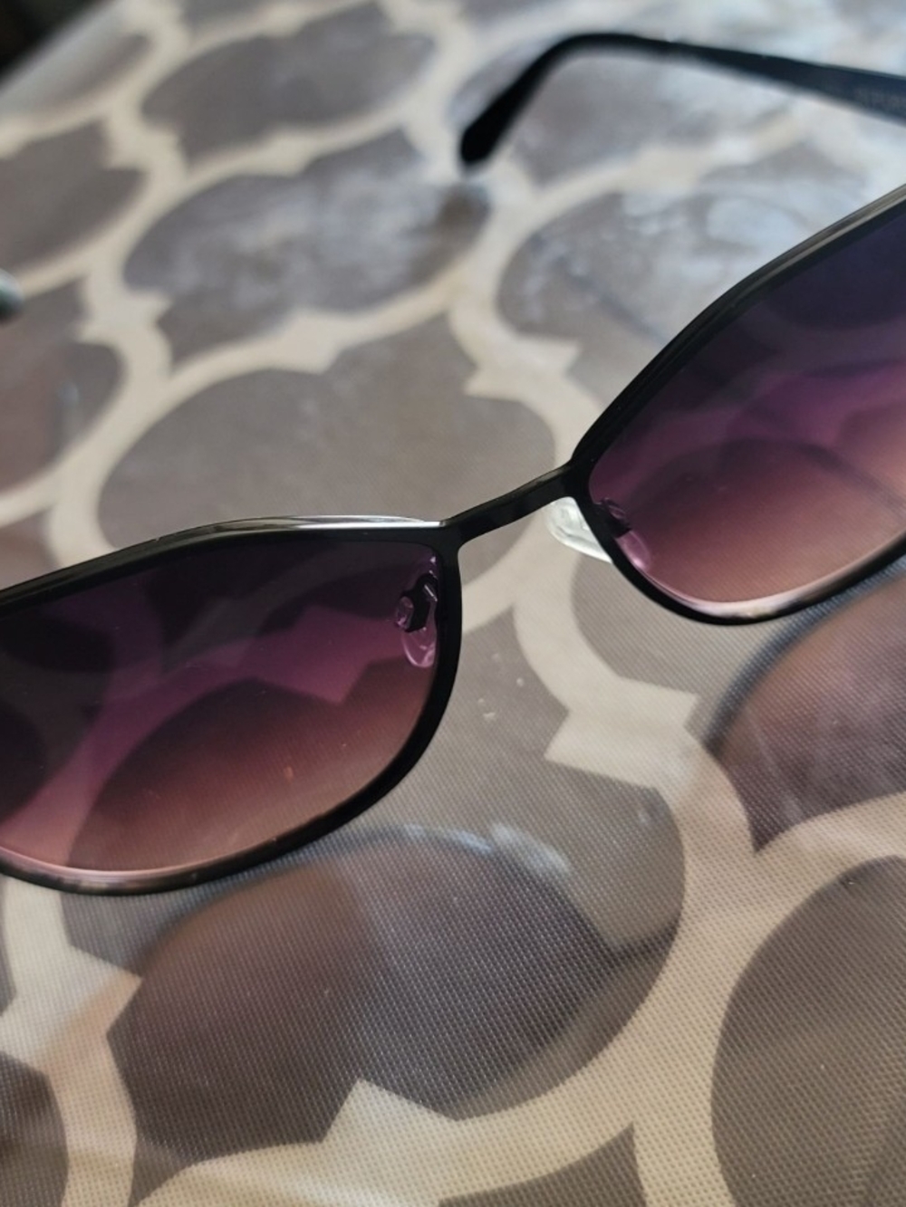 Women’s Black Frame Sunglasses with Purple Gradient Lenses